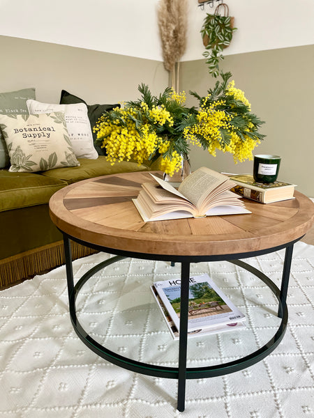 Table basse marquetée