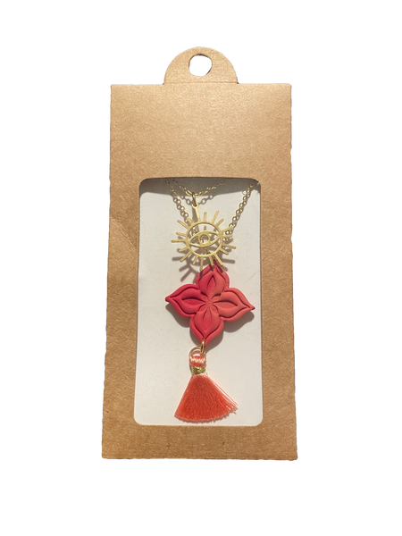 Collier losange pomponné
