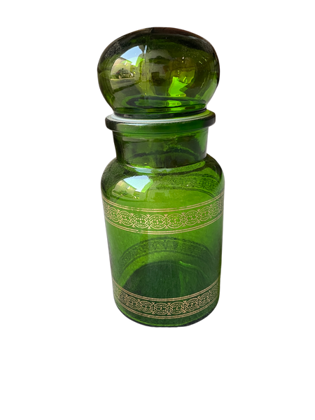 Fiole verte et dorée