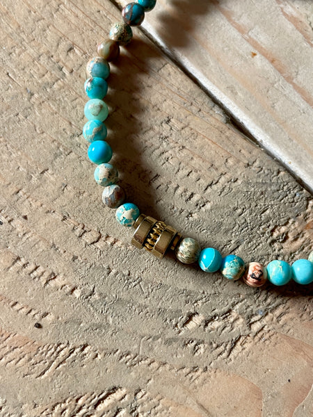 Bracelet jaspe impériale turquoise