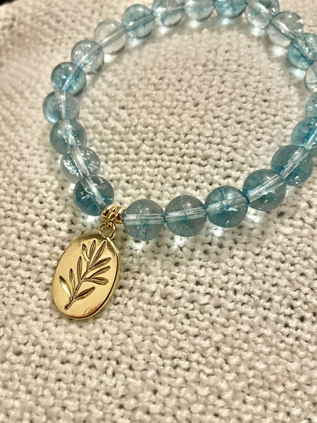 Bracelet perles bleues