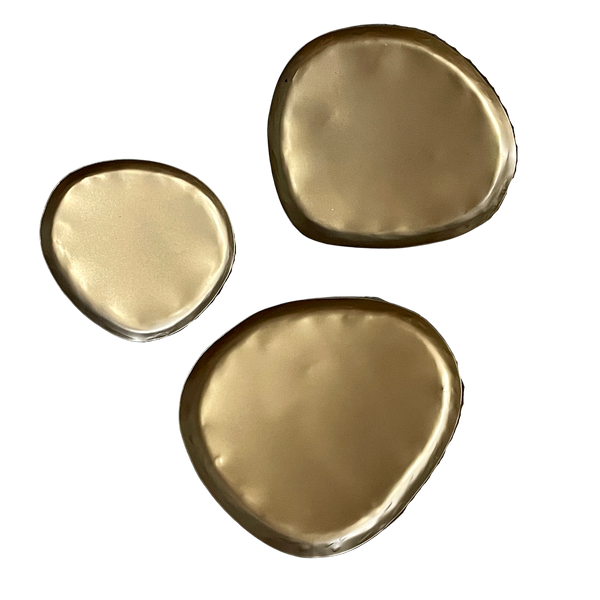 Trio plateaux dorés