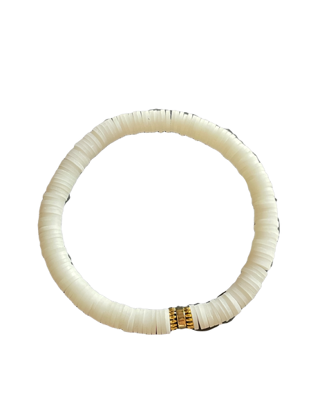 Bracelet blanc heishi