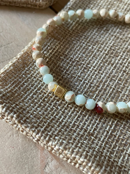 Bracelet jaspe moucheté