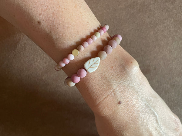Bracelet jaspe rose tigrée