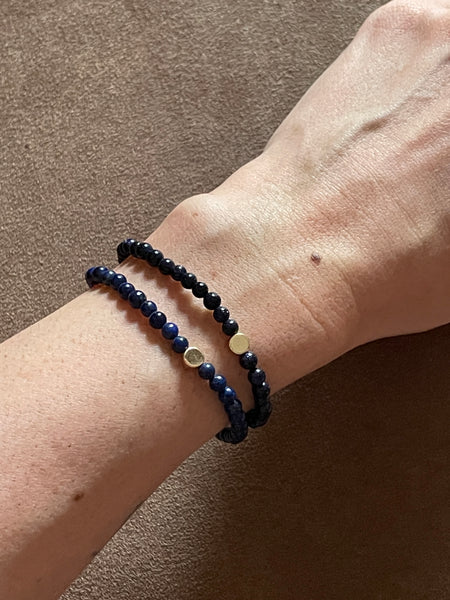 Bracelet pierre de soleil bleu