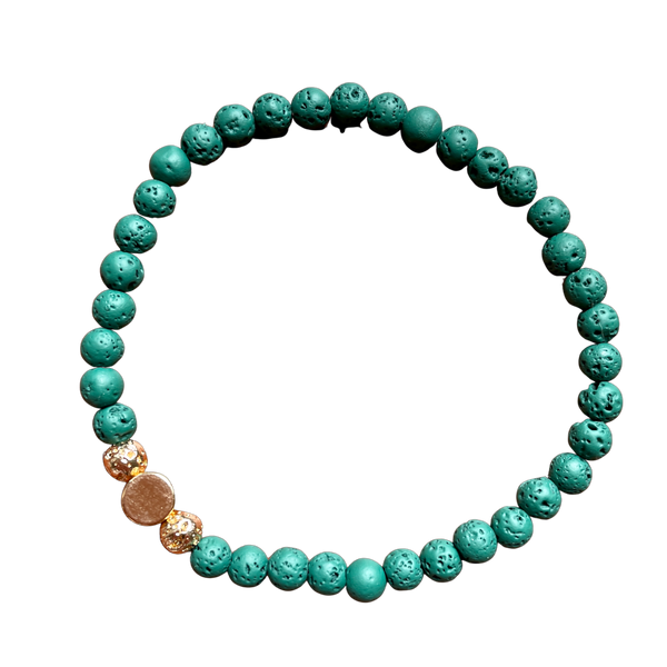 Bracelet pierre de lave émeraude