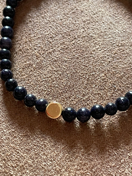 Bracelet pierre de soleil bleu
