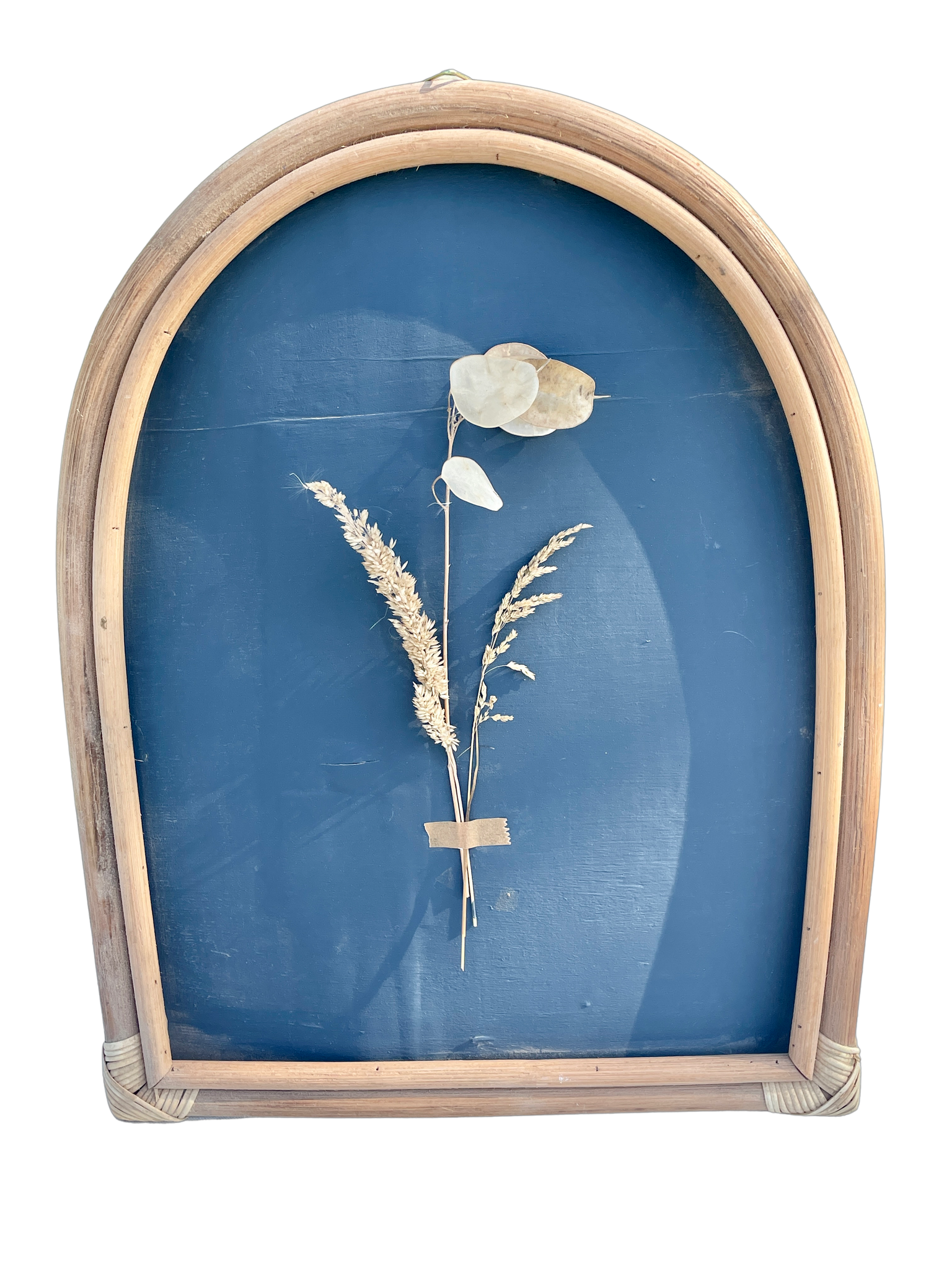 Cadre rotin et fleurs séchées