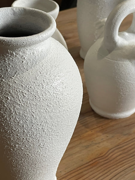 Vase terre cuite blanc